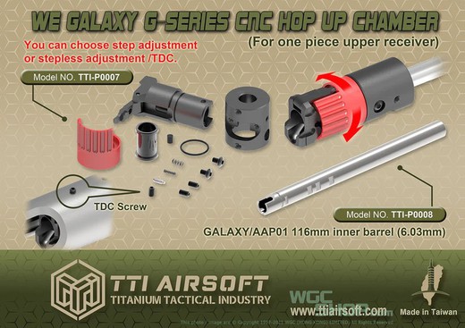 Cámara Hop-Up CNC TTI AIRSOFT - para Galaxy G-Series GBB Airsoft