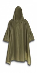 Poncho impermeable verde.