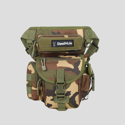 Bolso Riñonera de Pierna para Misiones y Outdoor Camuflaje woodland