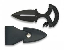 Cuchillo Albainox con mango trenzado negro, hoja 6.2cm