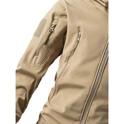 Chaqueta Táctica Softshell Impermeable Beige