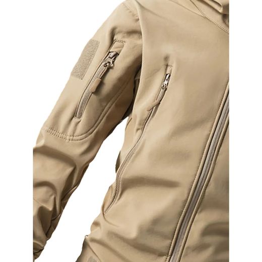 Chaqueta Táctica Softshell Impermeable Beige