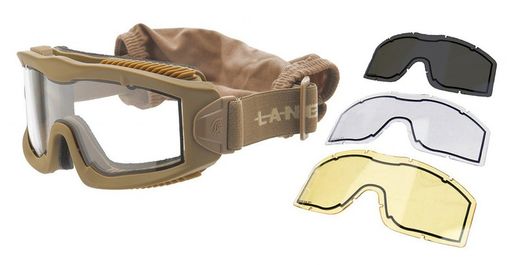 GAFAS TAN DE LA SERIE AERO THERMAL CON 3 PANTALLAS LANCER TACTICAL