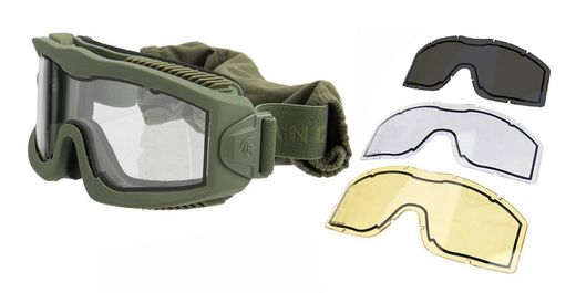 GAFAS VERDES DE LA SERIE AERO THERMAL CON 3 PANTALLAS LANCER TACTICAL
