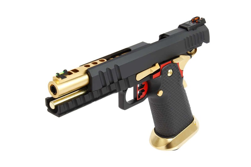  hfc 106 pistola airsoft gas verde semi auto fps-250 (negro)( Airsoft Gun) : Deportes y Actividades al Aire Libre