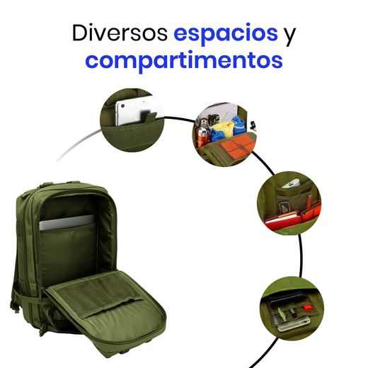 Mochila táctica 28L MOLLE compartimentos para 2 días OD