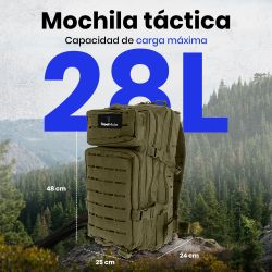 Mochila táctica 28L MOLLE compartimentos para 2 días OD