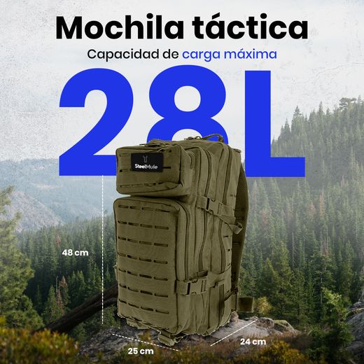 Mochila táctica 28L MOLLE compartimentos para 2 días OD