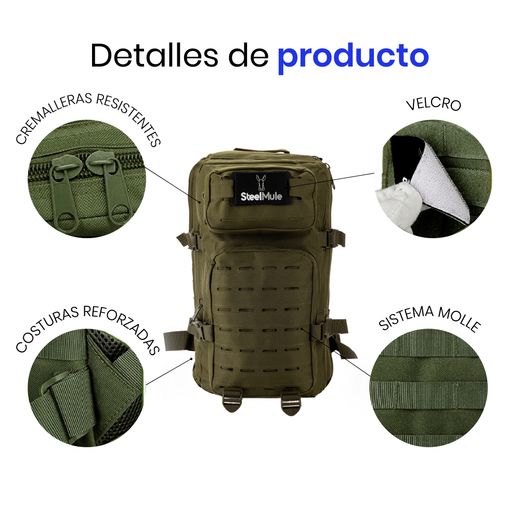 Mochila táctica 28L MOLLE compartimentos para 2 días OD