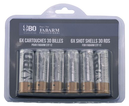 Paquete de 6 cartuchos transparentes para escopeta de airsoft BO/FABARM
