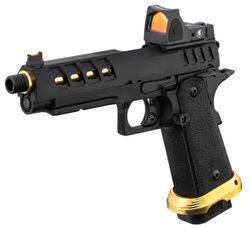 Réplica GBB Pistola Hi-Capa 5.1 Lancer Tactical Heracles con RMR Negra/Dorada
