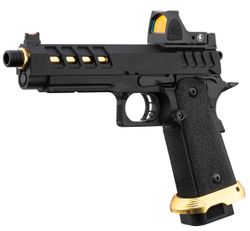 Réplica GBB Pistola Hi-Capa 5.1 Lancer Tactical Heracles con RMR Negra/Dorada