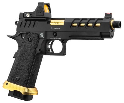Réplica GBB Pistola Hi-Capa 5.1 Lancer Tactical Heracles con RMR Negra/Dorada