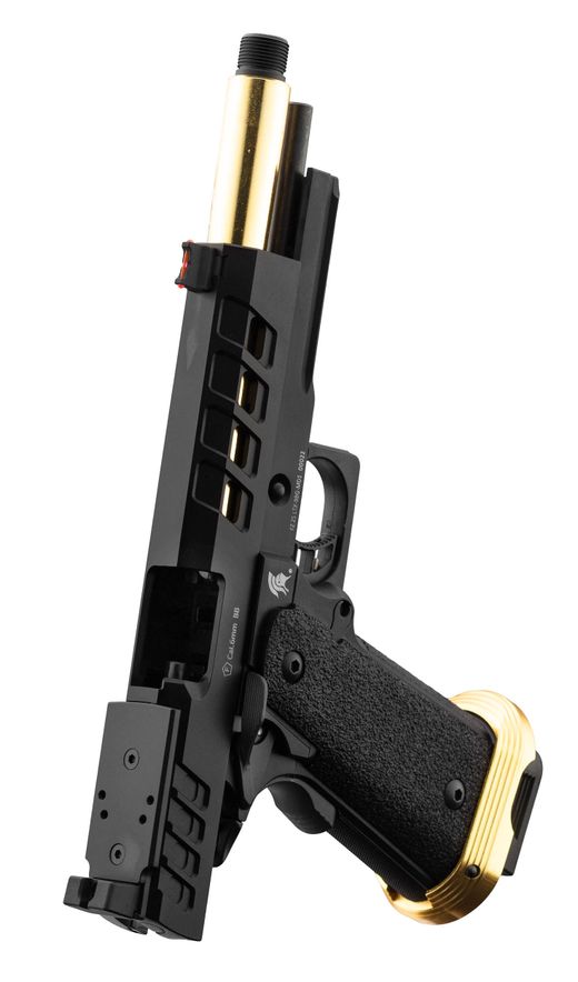 Réplica GBB Pistola Hi-Capa 5.1 Lancer Tactical Heracles con RMR Negra/Dorada