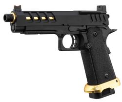 Réplica GBB Pistola Hi-Capa 5.1 Lancer Tactical Heracles con RMR Negra/Dorada