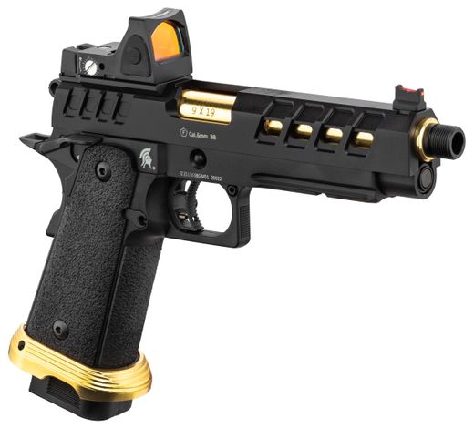 Réplica GBB Pistola Hi-Capa 5.1 Lancer Tactical Heracles con RMR Negra/Dorada